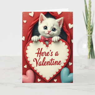 Süße Valentinskarte mit Kätzchen Karte