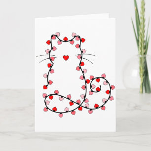 Süße Valentinslichter Katze Herz Liebe Valentinsta Karte