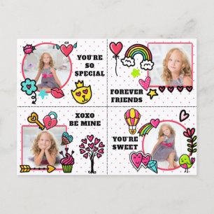 Süße Valentinstag-Fotokarten für das Klassenzimmer Feiertagspostkarte