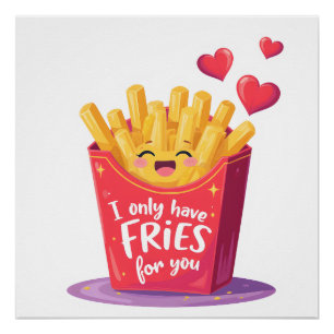 Süße Valentinstag-Fritten-Pun Poster