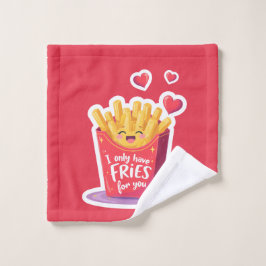 Süße Valentinstag-Fritten-Pun Waschlappen