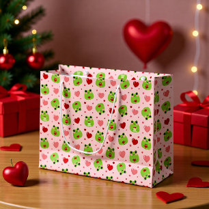 Süße Valentinstag-Frosch-Geschenktasche Große Geschenktüte