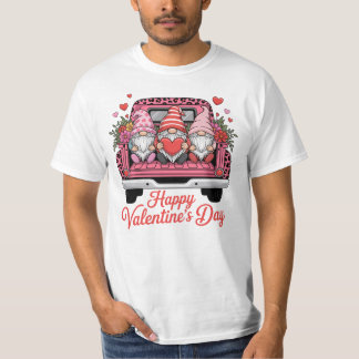 süße-valentinstag-gnome-rosafarbener-lastwagen-fro T-Shirt