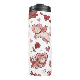 Süße Valentinstag-Katzenleggings Thermosbecher
