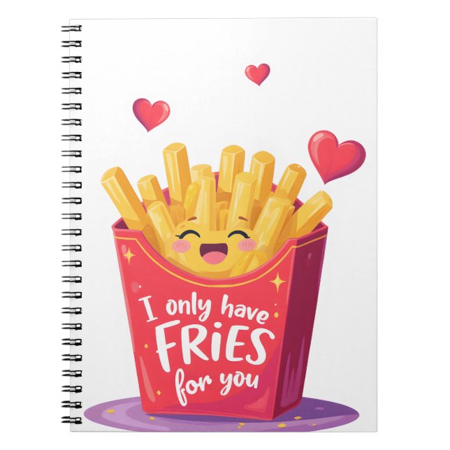 Süße Valentinstag-Pommes-Frites-Wortspiel Notizblock (Vorderseite)