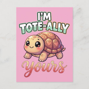 Süße Valentinstag-Schildkröte – Ich bin total dein Postkarte