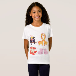 Süße Valentinstag-Tier-Paar-Liebesillustration T-Shirt