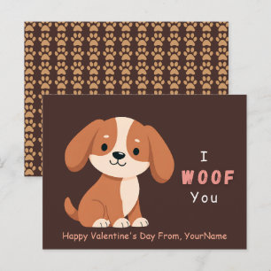 Süße Valentinstag-Witzkarte mit Hund – Ich wuffe d Feiertagspostkarte