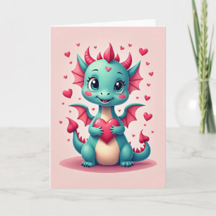 Süße Valentinstagskarte mit Drache Karte