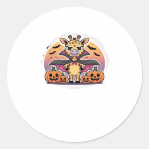 Süße Vampir-Giraffe Halloween � Lustige Gruselige  Runder Aufkleber