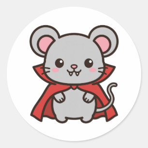 Süße Vampir-Maus Halloween Runder Aufkleber