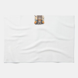 Süße Vampirkatze Halloween T-Shirt  Gruseliges Kät Geschirrtuch