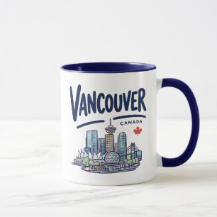 Süße Vancouver BC Kanada Bunte Skyline Stadt Tasse