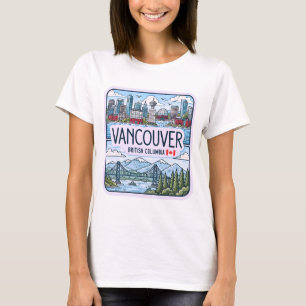 Süße Vancouver BC Kanada Skyline Stadtansicht Past T-Shirt