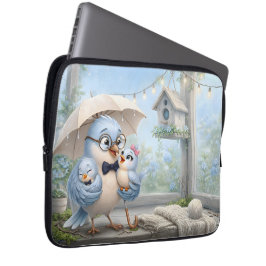 Süße Vater-Vogel-Familie-Tech-Organizer-Tasche Laptopschutzhülle