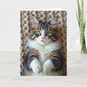 Süße Vatertag-Karte mit Katze Karte