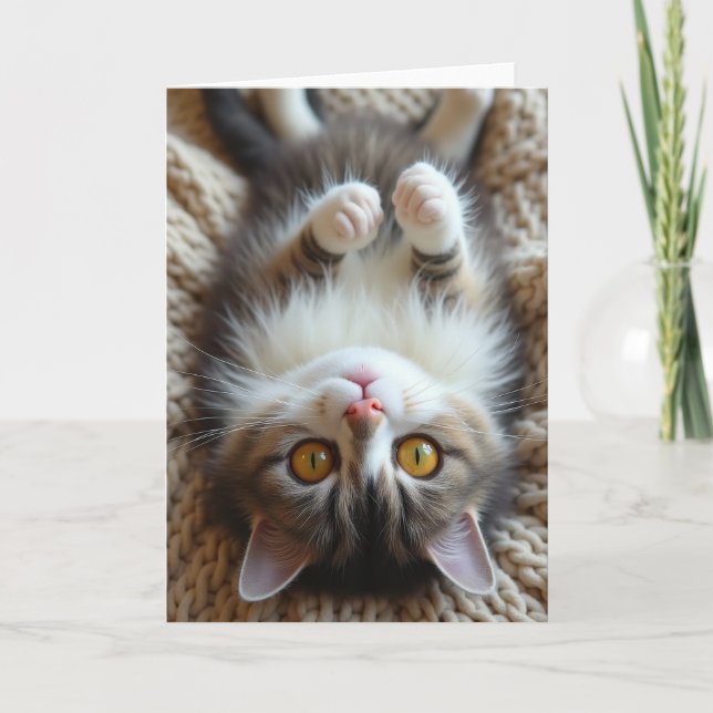 Süße Vatertag Katzen-Pose Karte (Vorderseite)