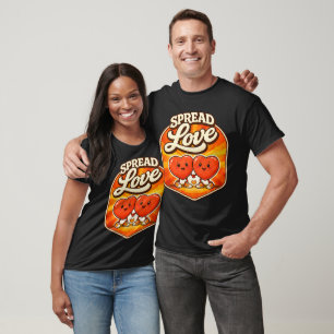 Süße Verbreitung Liebe Herz Cartoon Retro Ästhetik T-Shirt