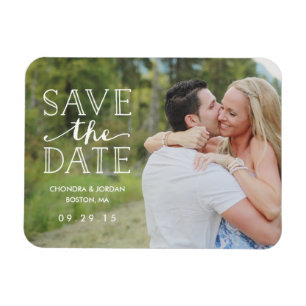 Süße Verlobungs-Overlay Save-the-Date-Magnet Magnet