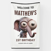Süße verrückte Elefanten-Farm-Thema 1. Geburtstag