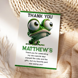 Süße Verrückte Frosch Farm Thema 1. Geburtstag Dankeskarte