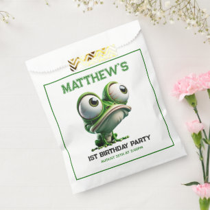 Süße Verrückte Frosch-Farm-Themen 1. Geburtstagsfe Geschenktütchen