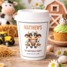 Süße verrückte Kuh Bauernhof Thema 1. Geburtstag