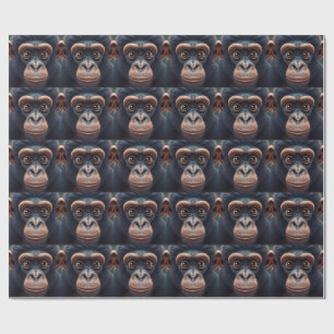 Süße verrückte lustige Schimpansen-Anime-Porträt Geschenkpapier