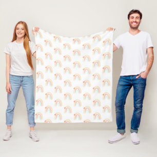 Süße verrückte Regenbogen-Herz-Aquarellstriche Fleecedecke