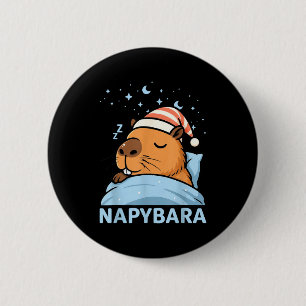 Süße verschlafene Capybara lustige Napybara Pyjama Button