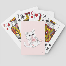 Süße verspielt Kitten Whimsical Liebe Rosa Spielen Spielkarten