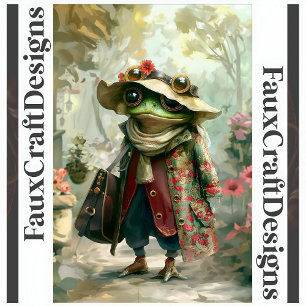 Süße verspielte Fantasy-Frosch-Decoupage links 125 Seidenpapier