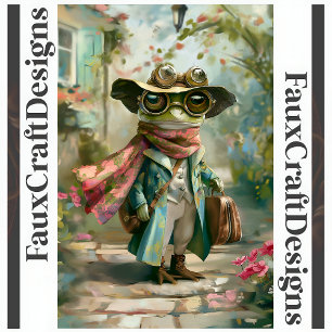 Süße verspielte Fantasy-Frosch-Decoupage rechts 12 Seidenpapier