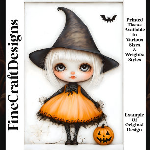 Süße verspielte Trick Treat Puppe M7 Decoupage Seidenpapier