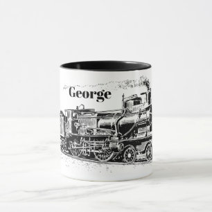 Süße Vintage-Bahn schwarz weiß Tasse