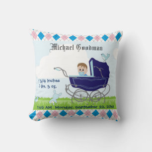 Süße Vintage Blaue Baby-Jungen-Kinderwagen Kissen