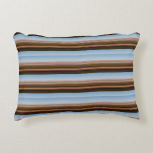 Süße vintage blaue braune Streifen Dekokissen
