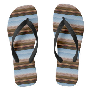 Süße vintage blaue braune Streifen Flip Flops