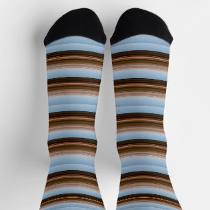 Süße vintage blaue braune Streifen Socken