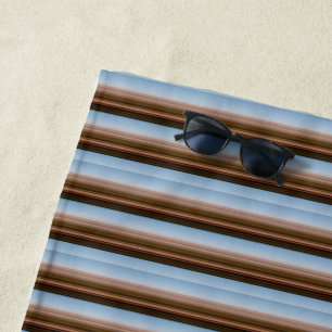 Süße vintage blaue braune Streifen Strandtuch
