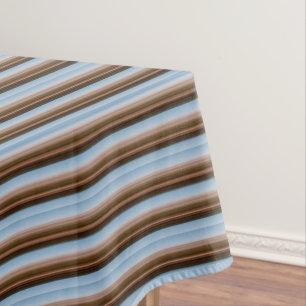 Süße vintage blaue braune Streifen Tischdecke