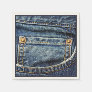 Süße Vintage Blaue Jeans Tasche Kupfernieten Serviette