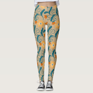 Süße Vintage-Blumenmuster-Capri-Leggings Leggings