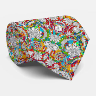 Süße vintage bunte weiße Paisley-Muster Krawatte