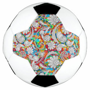Süße vintage bunte weiße Paisleymuster Jigsaw Fußball