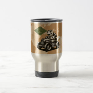 Süße Vintage-Cartoon-Schildkröte-Racer-Tri-Blend-S Reisebecher