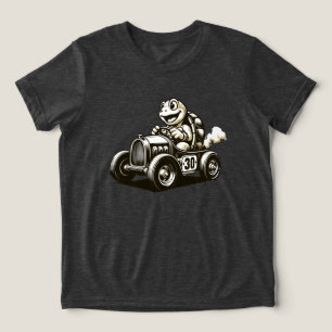 Süße Vintage-Cartoon-Schildkröte-Racer-Tri-Blend-S Tri-Blend Shirt