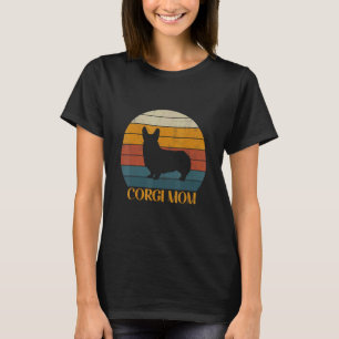 Süße Vintage Corgi-Mama Sonnenuntergang Hund Corgi T-Shirt