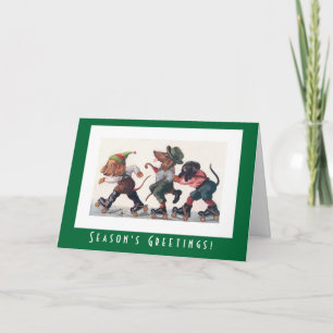 Süße Vintage-Dachshund-Hunde Weihnachten
