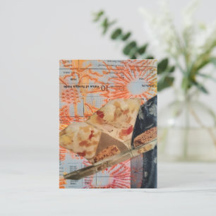 Süße Vintage-Desserts Mixed Media Collage Postkarte